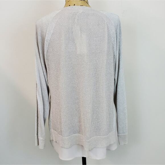 NWT!!! Lucky Brand Linen Blend Metallic Sweater Sz L - Picture 3 of 6